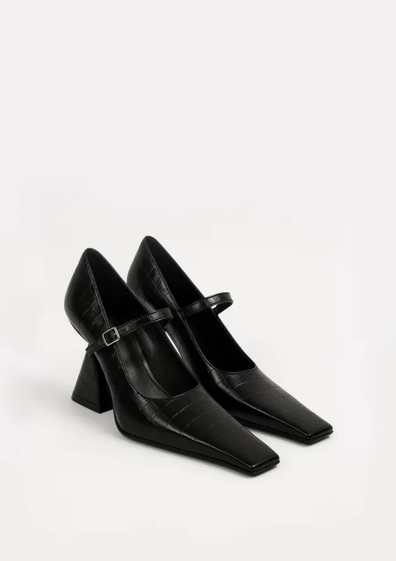 Isabella Square Mary Janes – Black sold by JW PEI