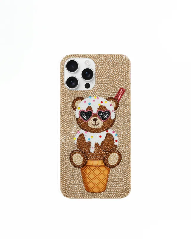 Bear Ice Cream Cone Phone Case - Gold sold by JW PEI
