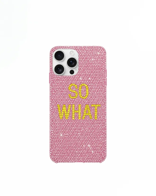 So What Rhinestone Phone Case - Pink made by JW PEI
