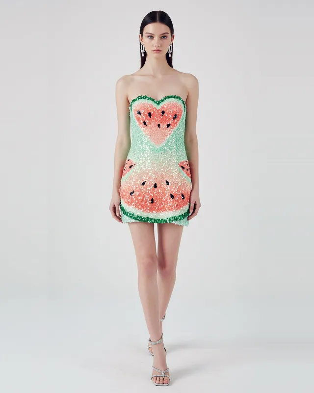 Sequin Watermelon Mini Dress – Multicolor sold by JW PEI