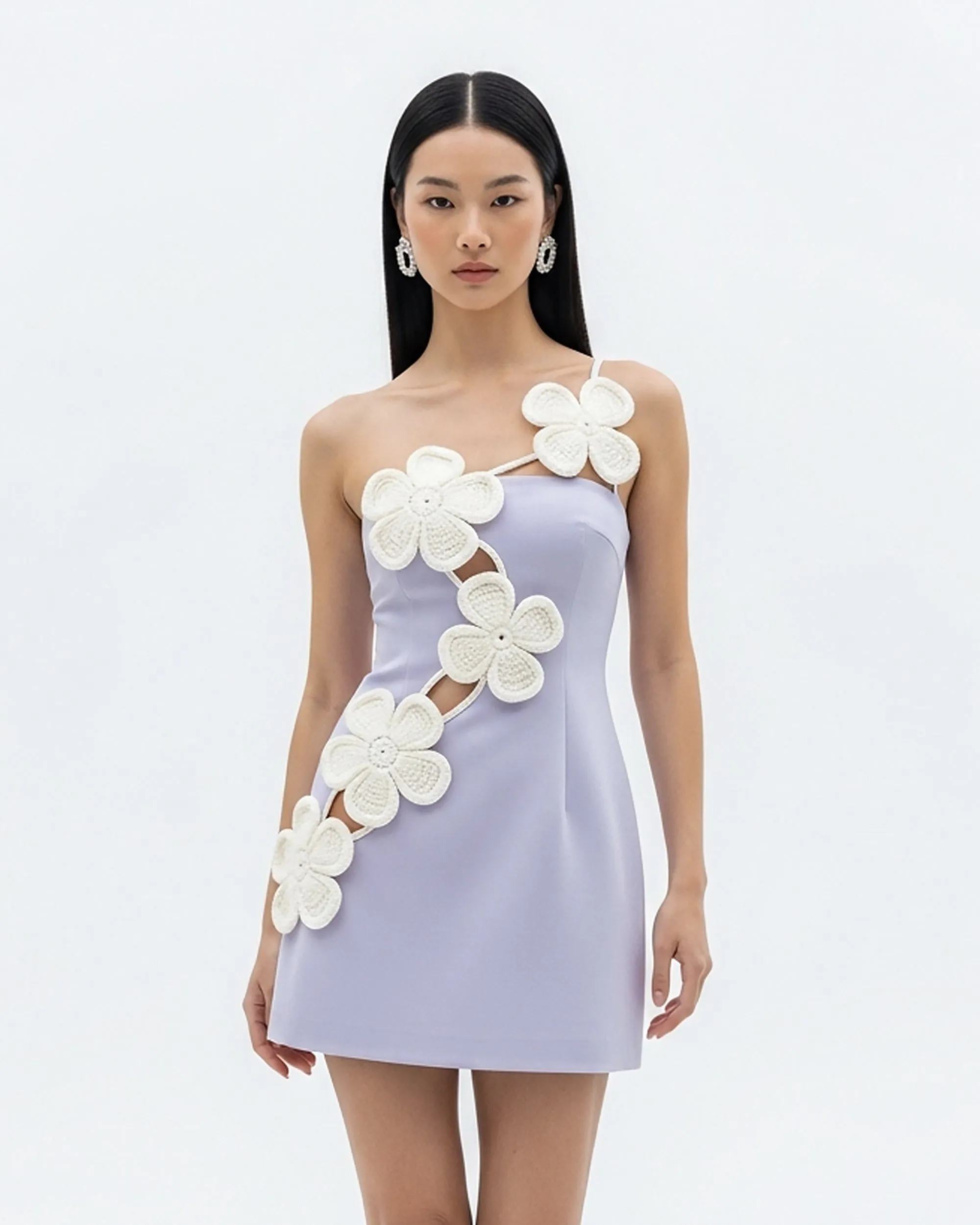 Appliqué Floral Mini Dress – Lavender sold by JW PEI