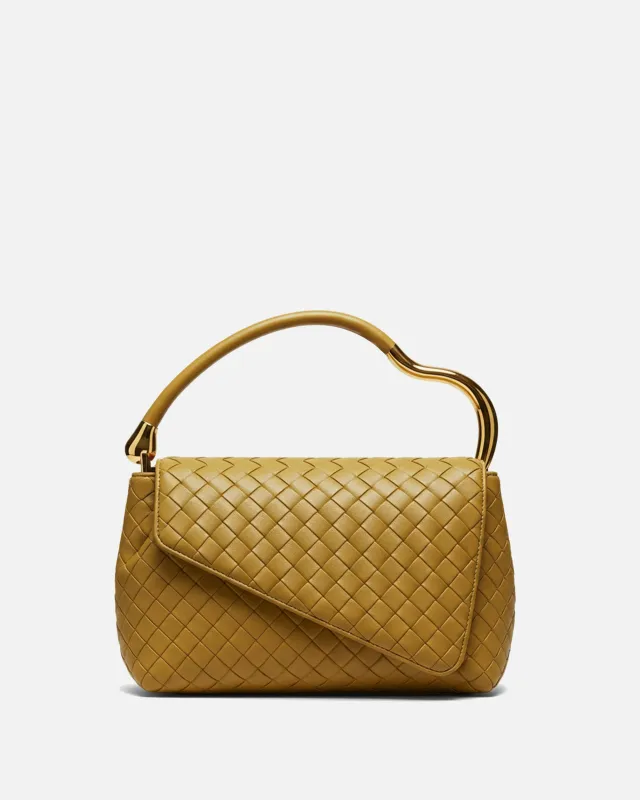 Maya Woven Top Handle Bag - Mustard sold by JW PEI