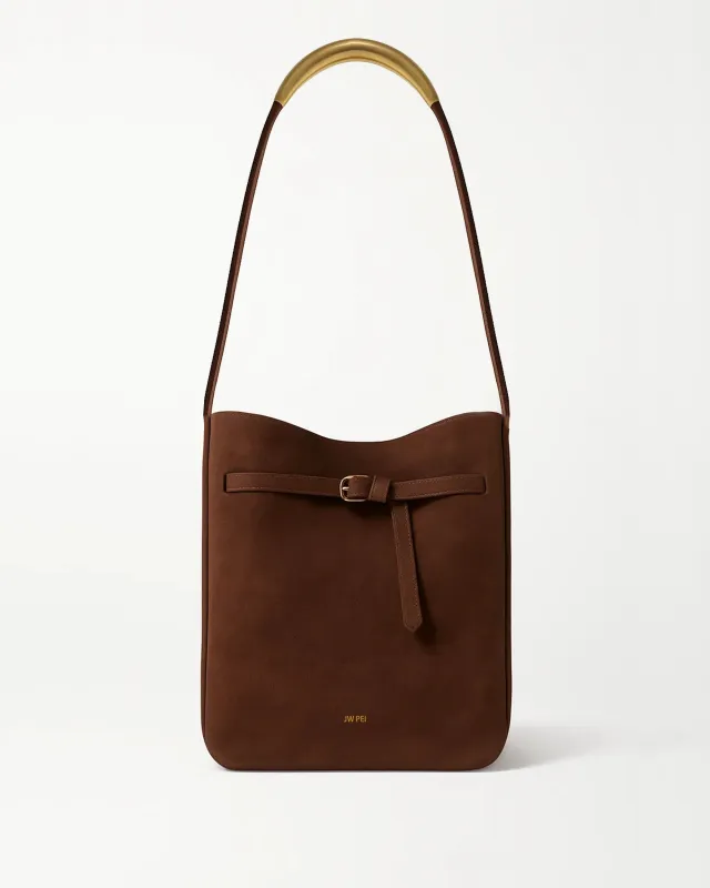Mya Suede Shoulder Bag - Brown sold by JW PEI