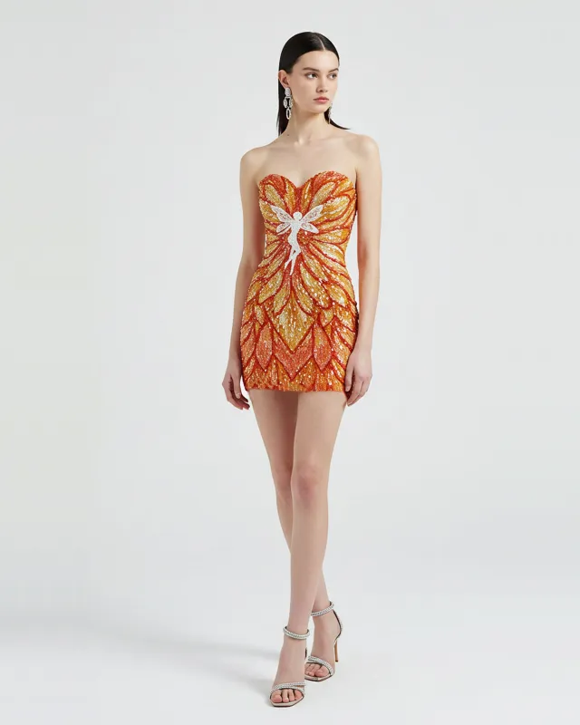 Sequin Fairy Embellished Dress – Orange sold by JW PEI