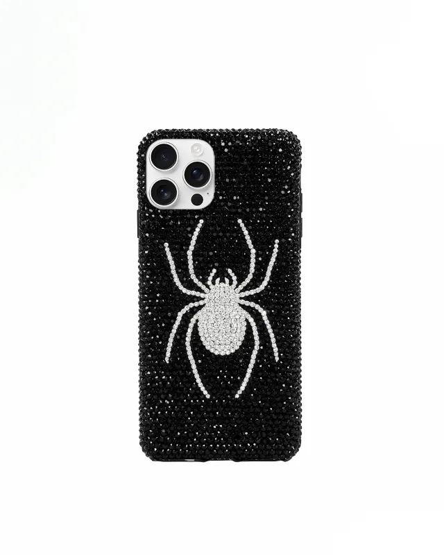 Spider Rhinestone Phone Case – Black sold by JW PEI