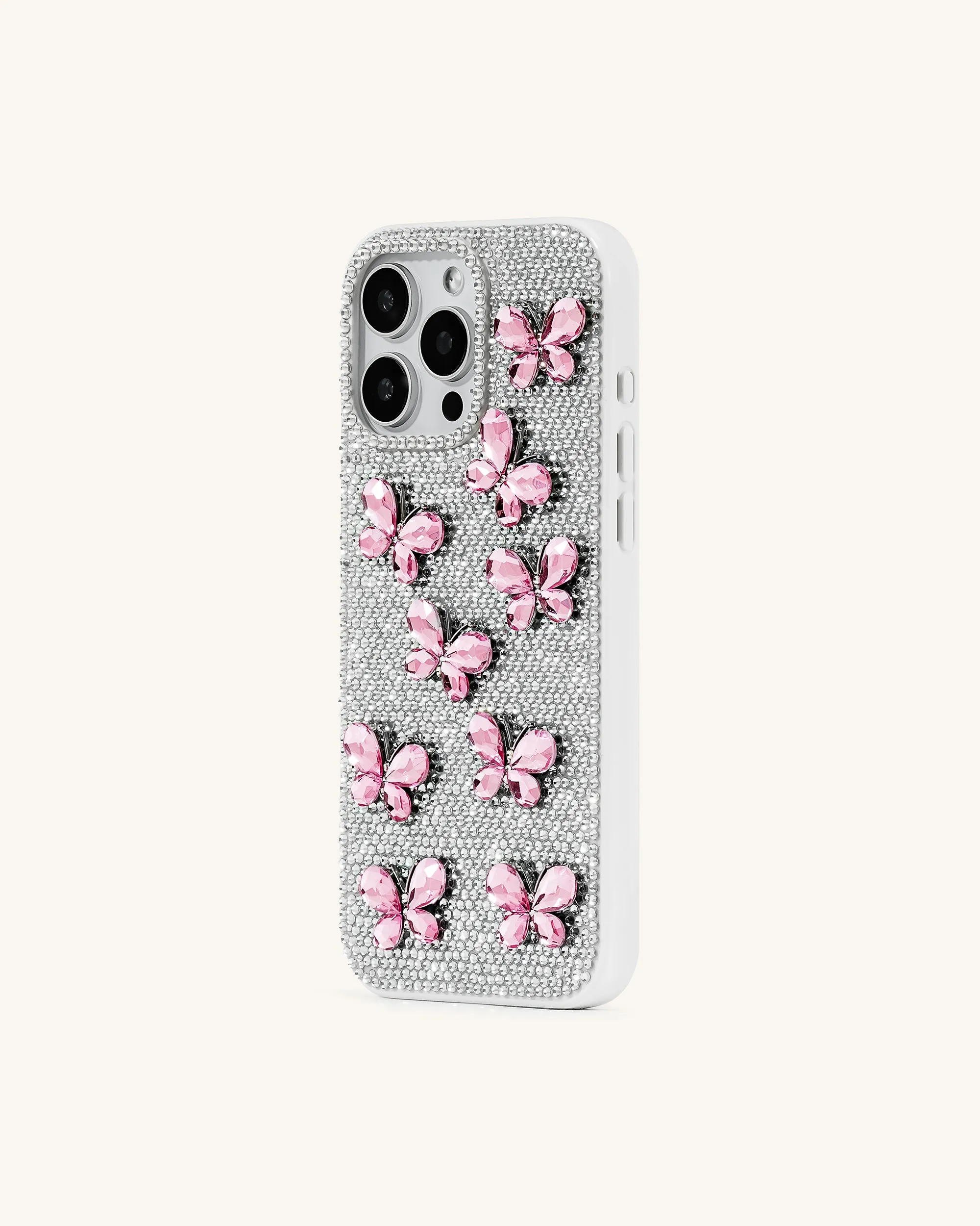 Butterfly Rhinestone Phone Case - White sold by JW PEI product image thumbnail 2