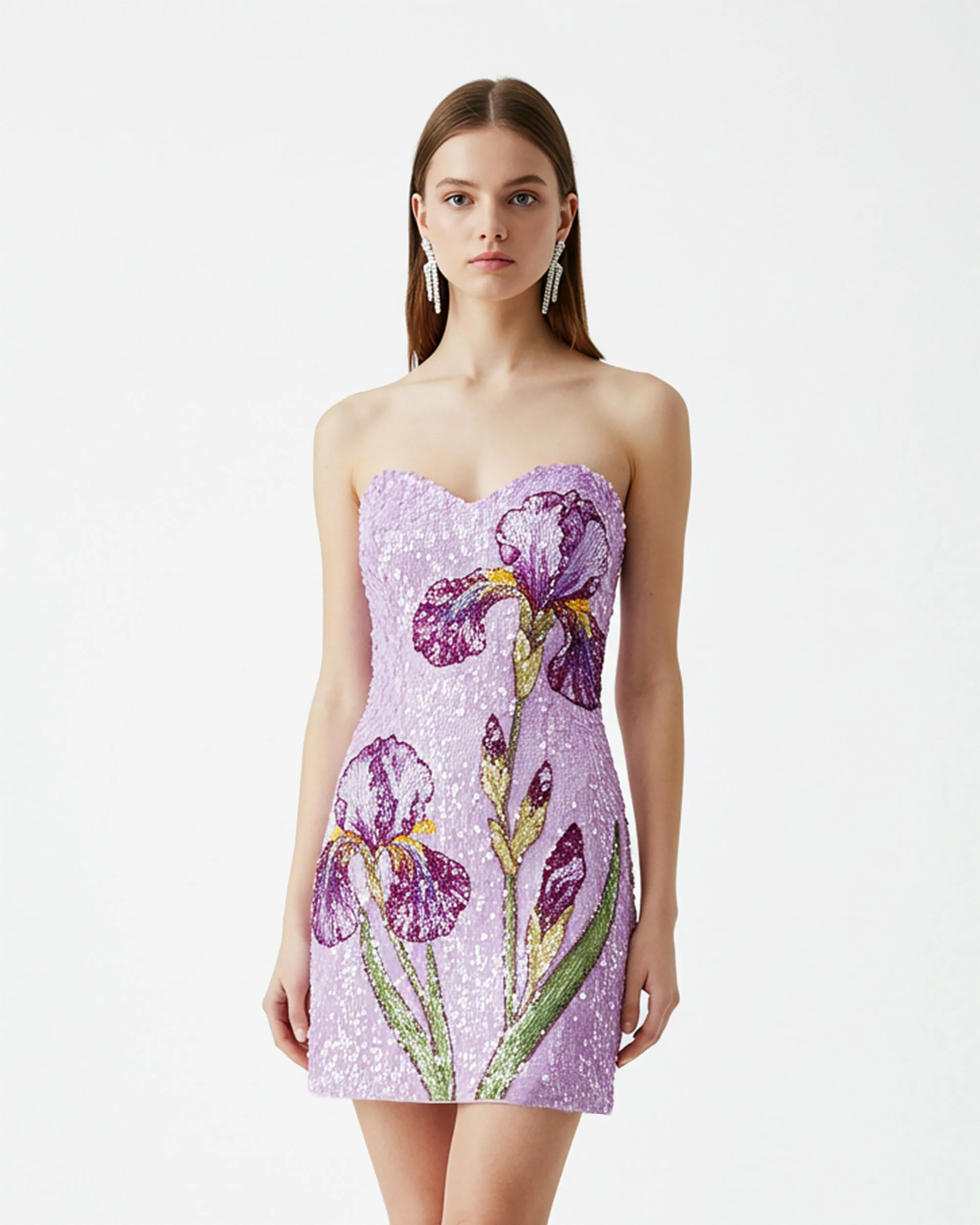 Sequin Iris Embroidered Dress – Lavender sold by JW PEI