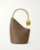 Calla Woven Handle Bag - Brown sold by JW PEI