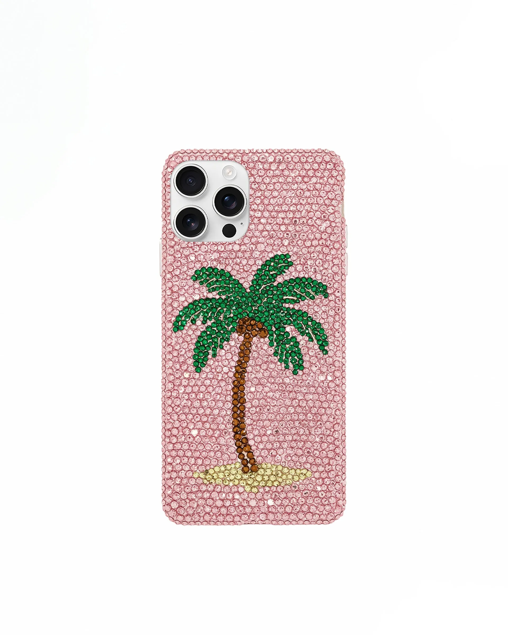 Palm Tree Rhinestone Phone Case – Pink sold by JW PEI