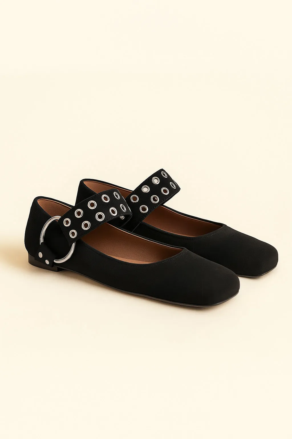 Hailey Grommet Mary Janes – Black sold by JW PEI