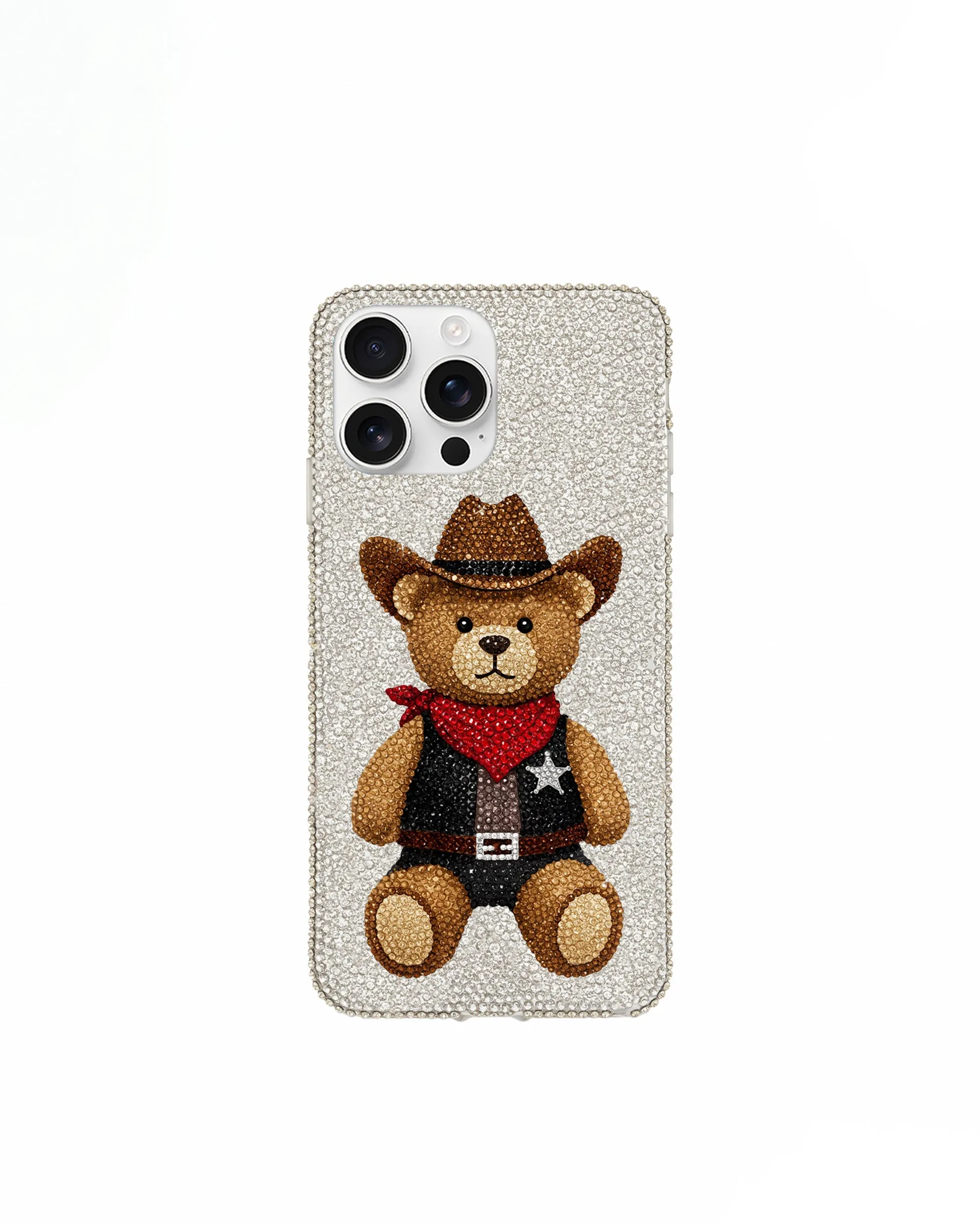 Cowboy Bear Artificial Crystal Phone Case – Neutral sold by JW PEI