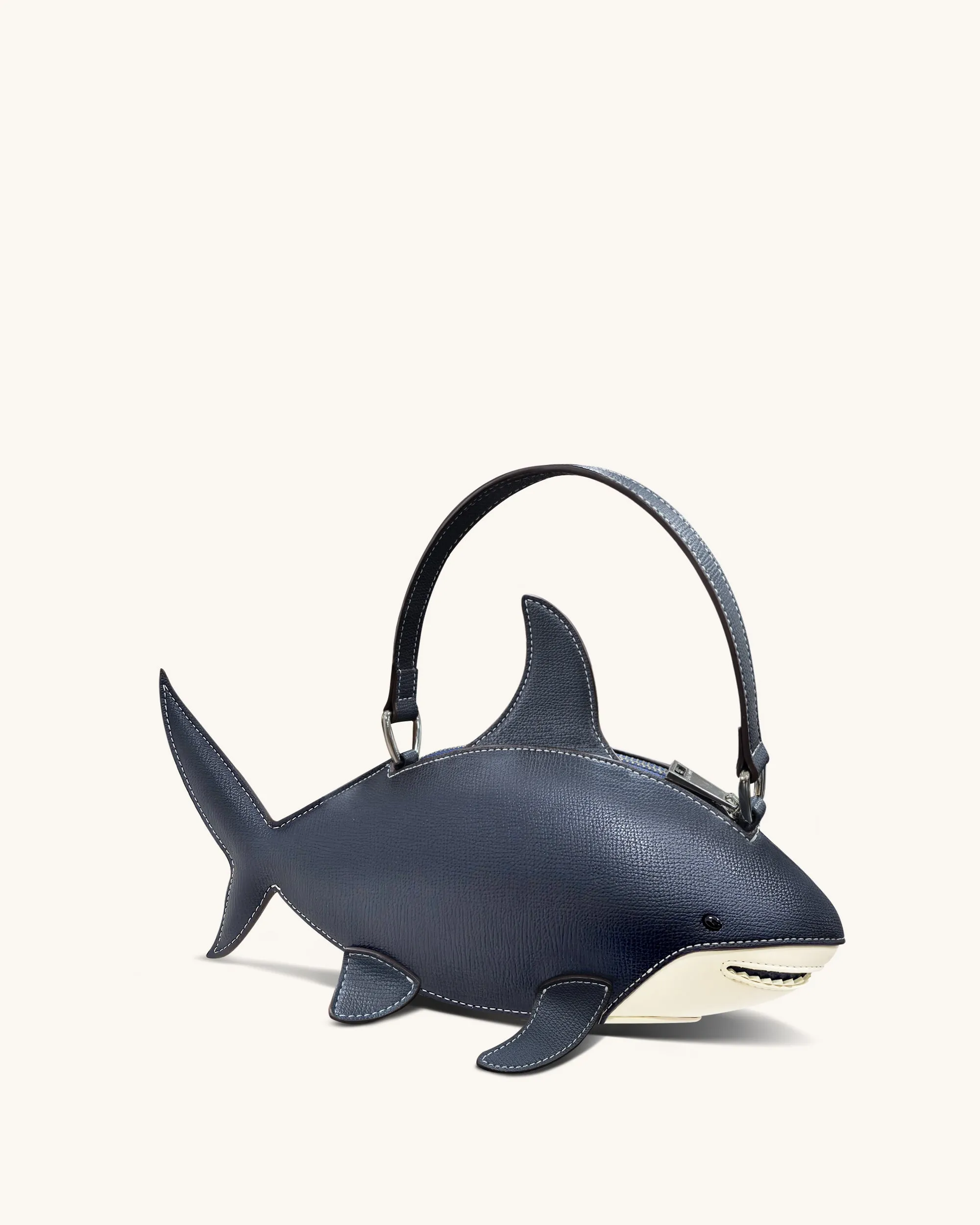 Nerys Shark Look Top Handle Bag - Dark Blue sold by JW PEI product image thumbnail 2