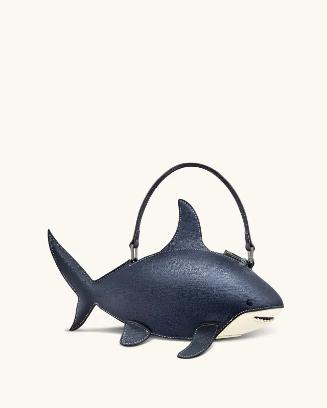 Nerys Shark Look Top Handle Bag - Dark Blue sold by JW PEI