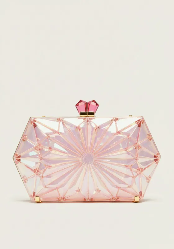 Mya Crystal Hexagon Clutch - Pink sold by JW PEI