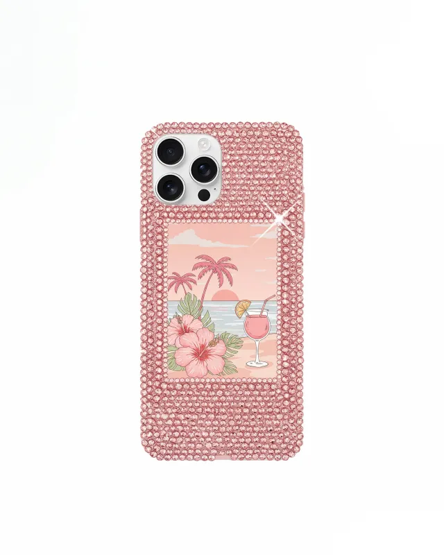 Hawaiian Pink Artificial Crystal Phone Case – Pink sold by JW PEI