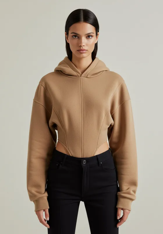 Cropped Hooded Corset Top – Neutral sold by JW PEI