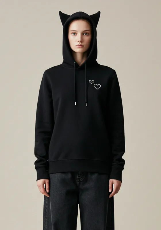 Cat Ear Hooded Sweatshirt – Black sold by JW PEI