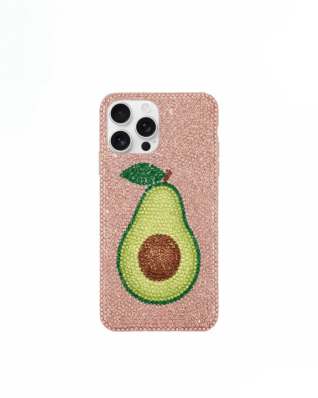 Avocado Artificial Crystal Phone Case – Pink sold by JW PEI