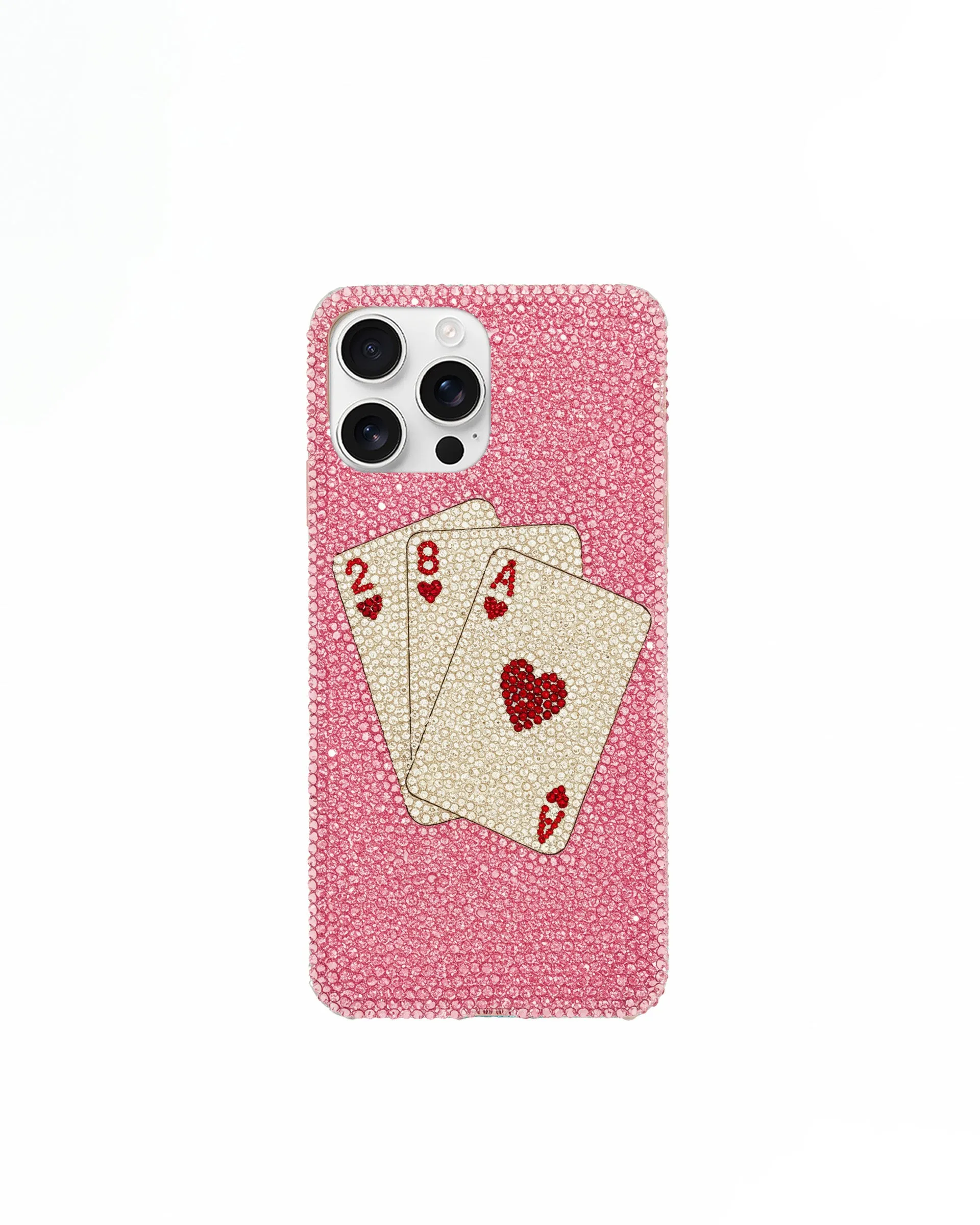 Playing Card Artificial Crystal Phone Case – Pink sold by JW PEI