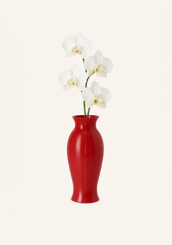 Red Vase White Orchid Clutch - Red sold by JW PEI