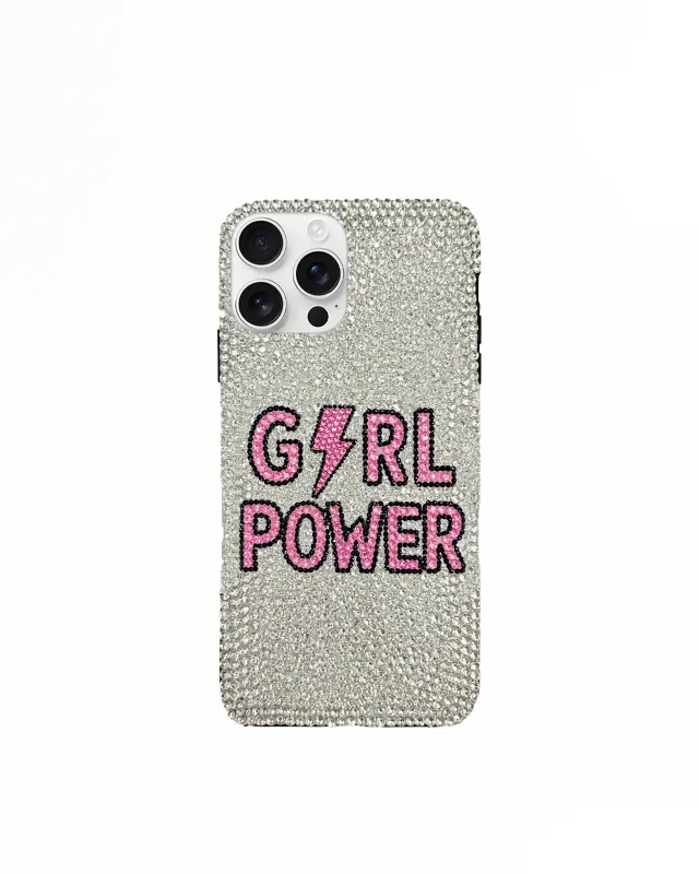 Girl Power Artificial Crystal Phone Case – Silver made by JW PEI