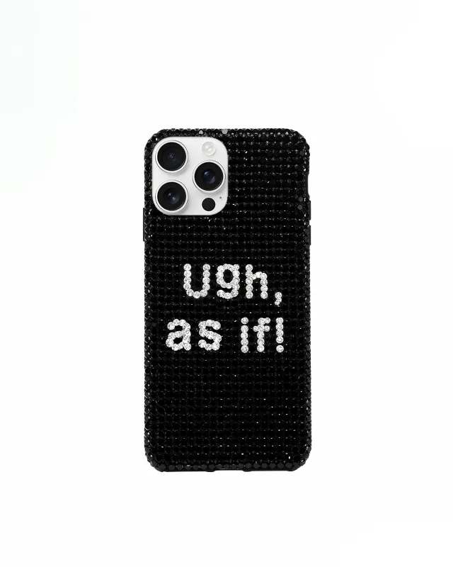 Artificial Crystal Slogan Phone Case – Black sold by JW PEI