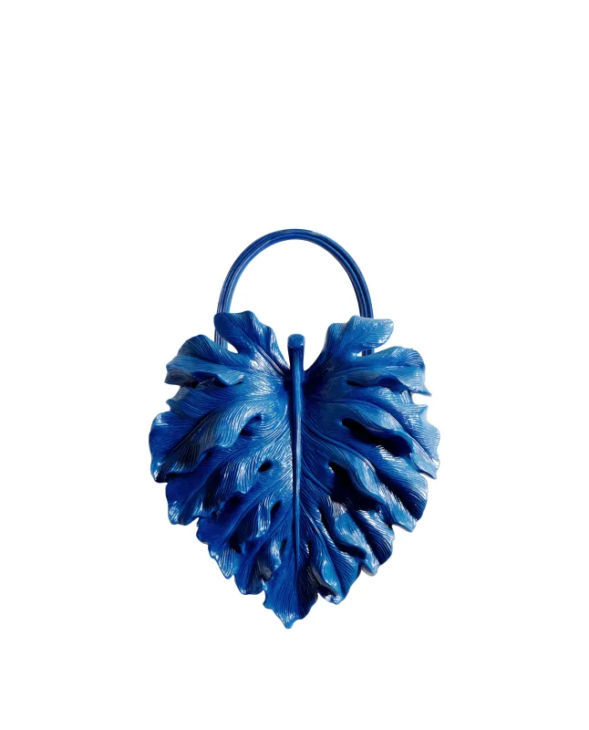 Fern Leaf Top Handle Bag - Blue sold by JW PEI
