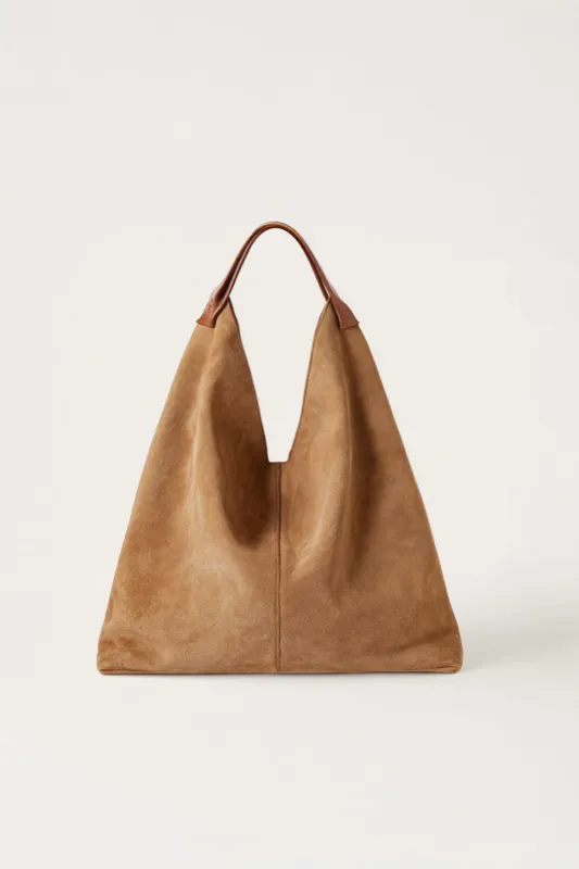 Hazel Minimal Suede Tote - Brown sold by JW PEI