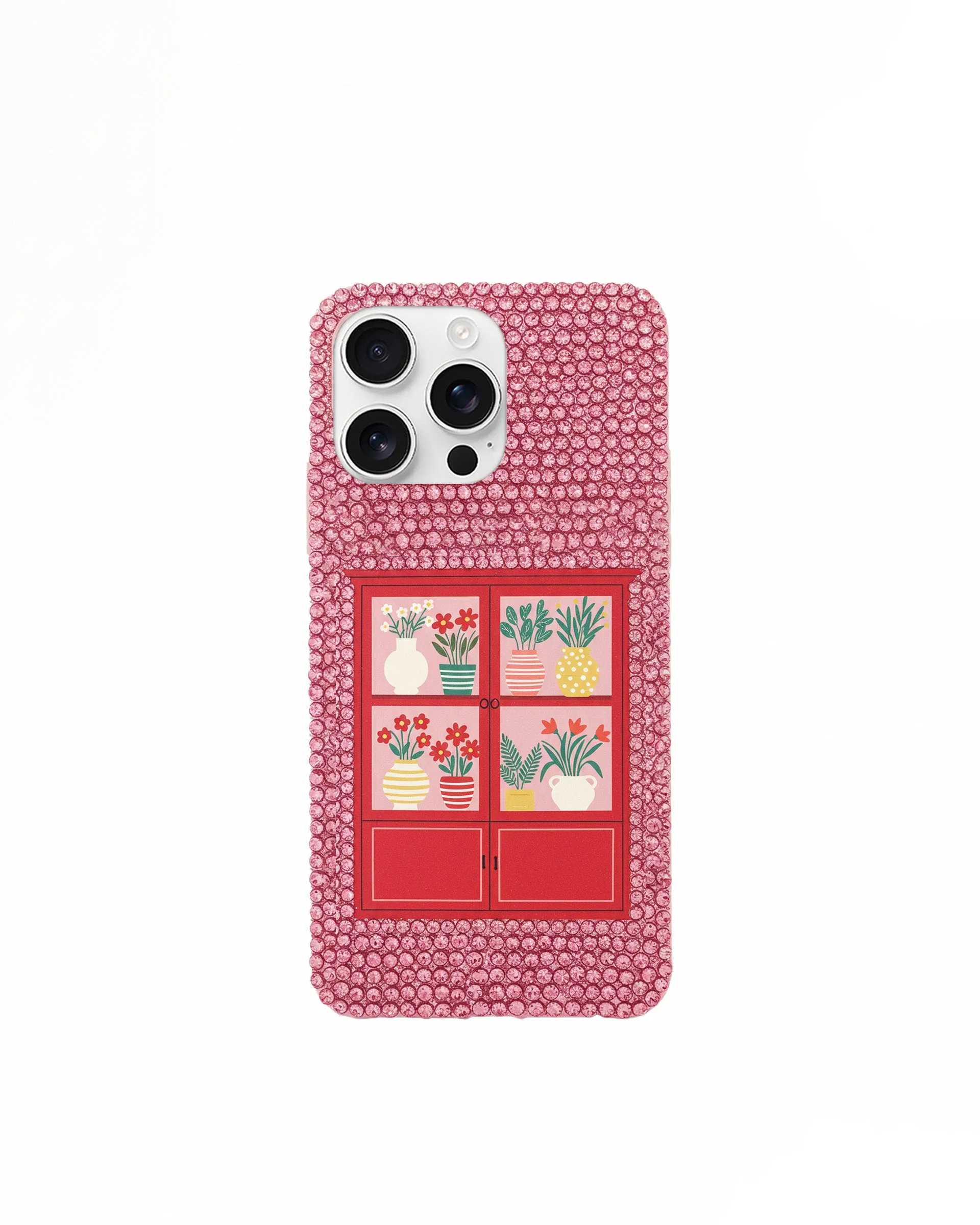Flower Cabinet Artificial Crystal Phone Case – Pink sold by JW PEI