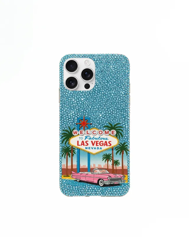 Las Vegas Artificial Crystal Phone Case – Blue sold by JW PEI