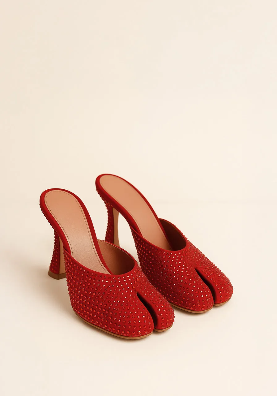 Ruby Crystal Mules – Red sold by JW PEI