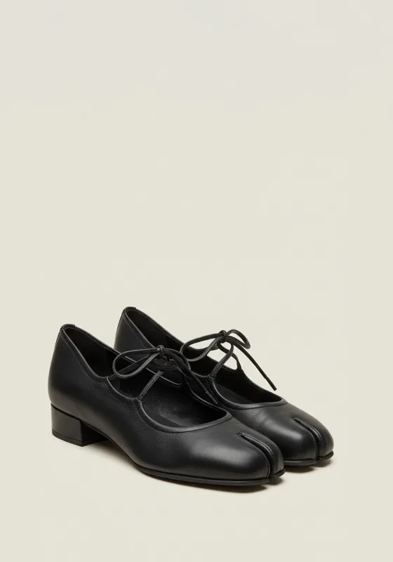 Wendy Lace Tabi Ballet Flat – Black sold by JW PEI