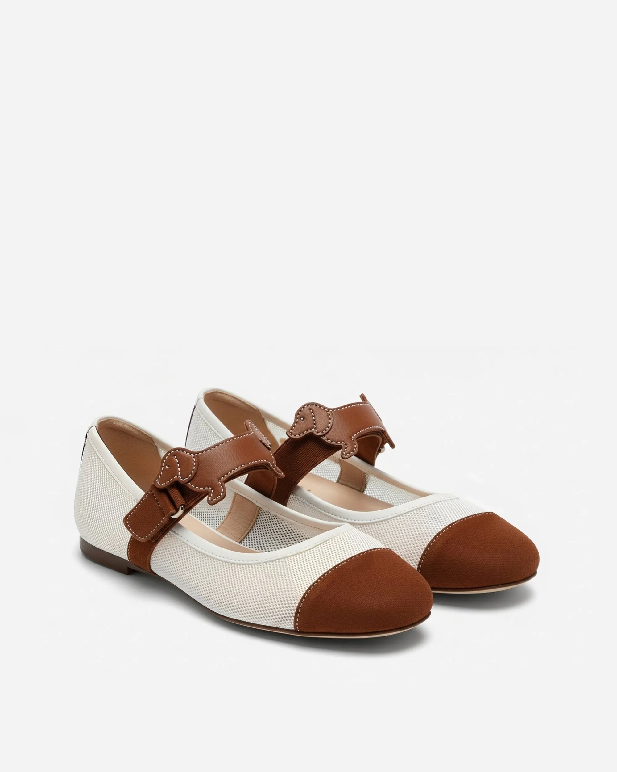 Chloe Mesh Mary Janes – Brown sold by JW PEI
