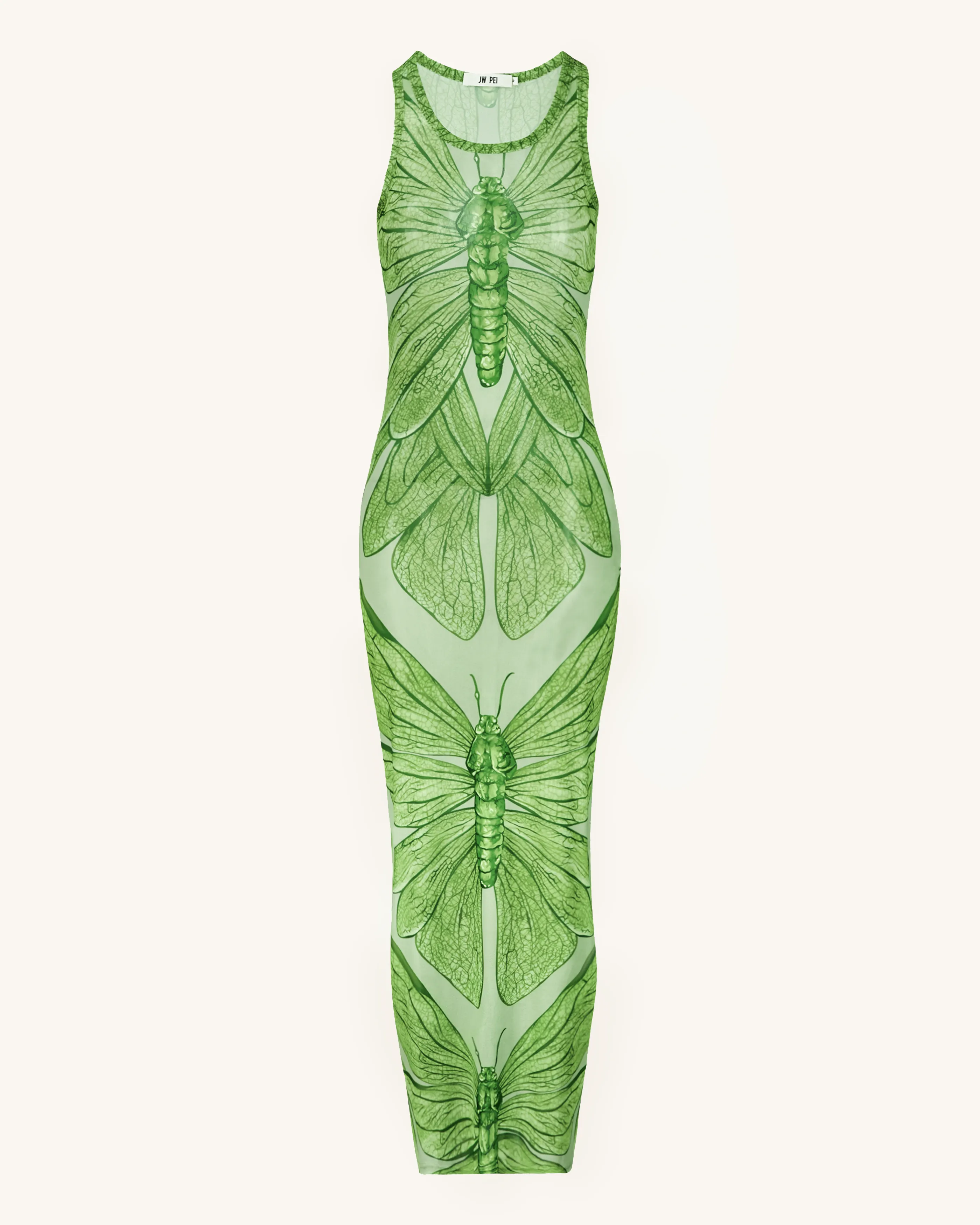 Dragonfly Axis Tank Mesh Dress - Green sold by JW PEI