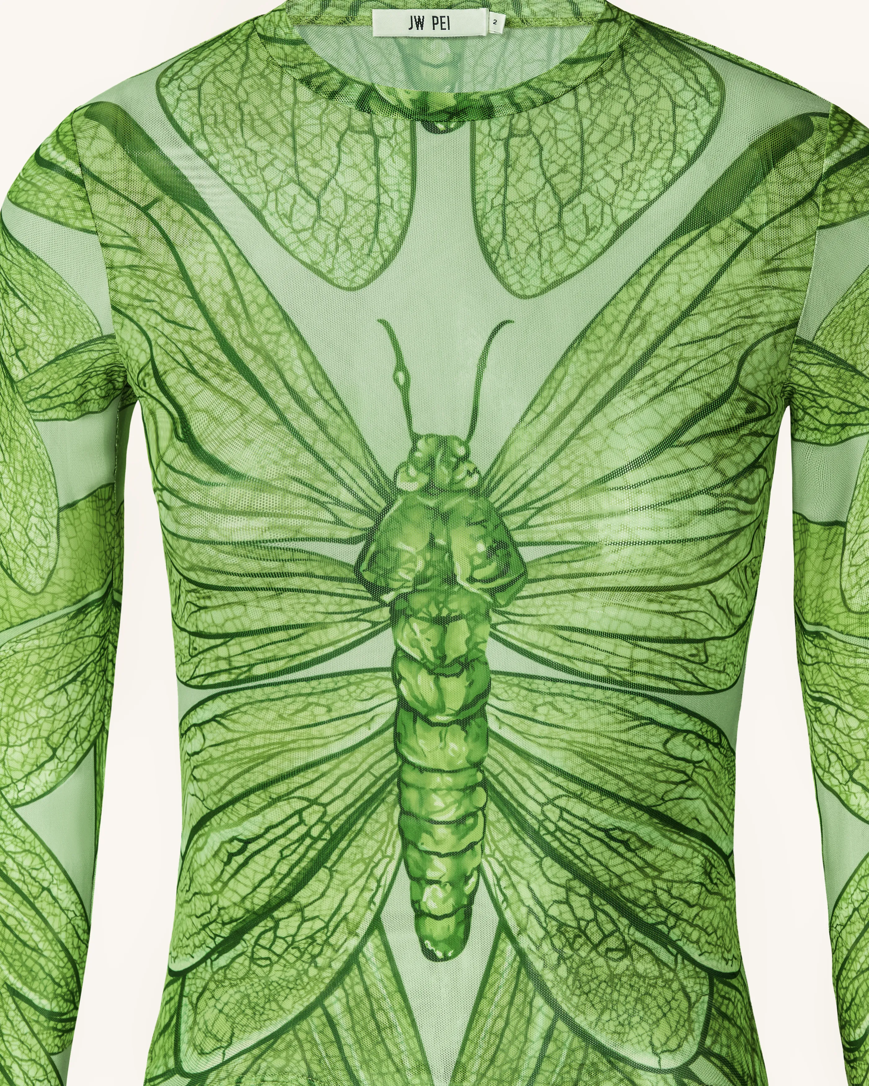 Dragonfly Vein Sheer Top - Green sold by JW PEI product image thumbnail 4