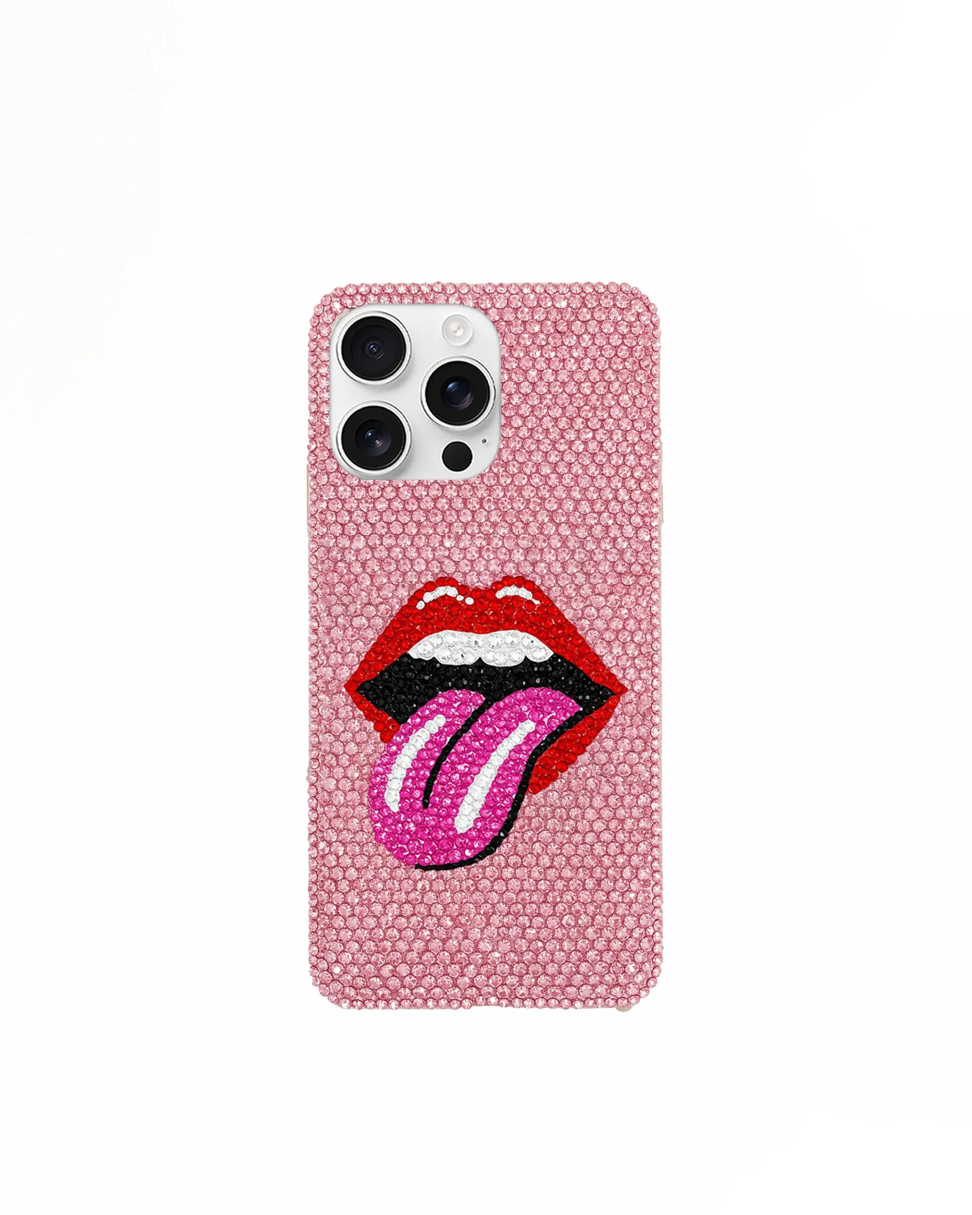 Artificial Crystal Lips Tongue Phone Case – Pink sold by JW PEI