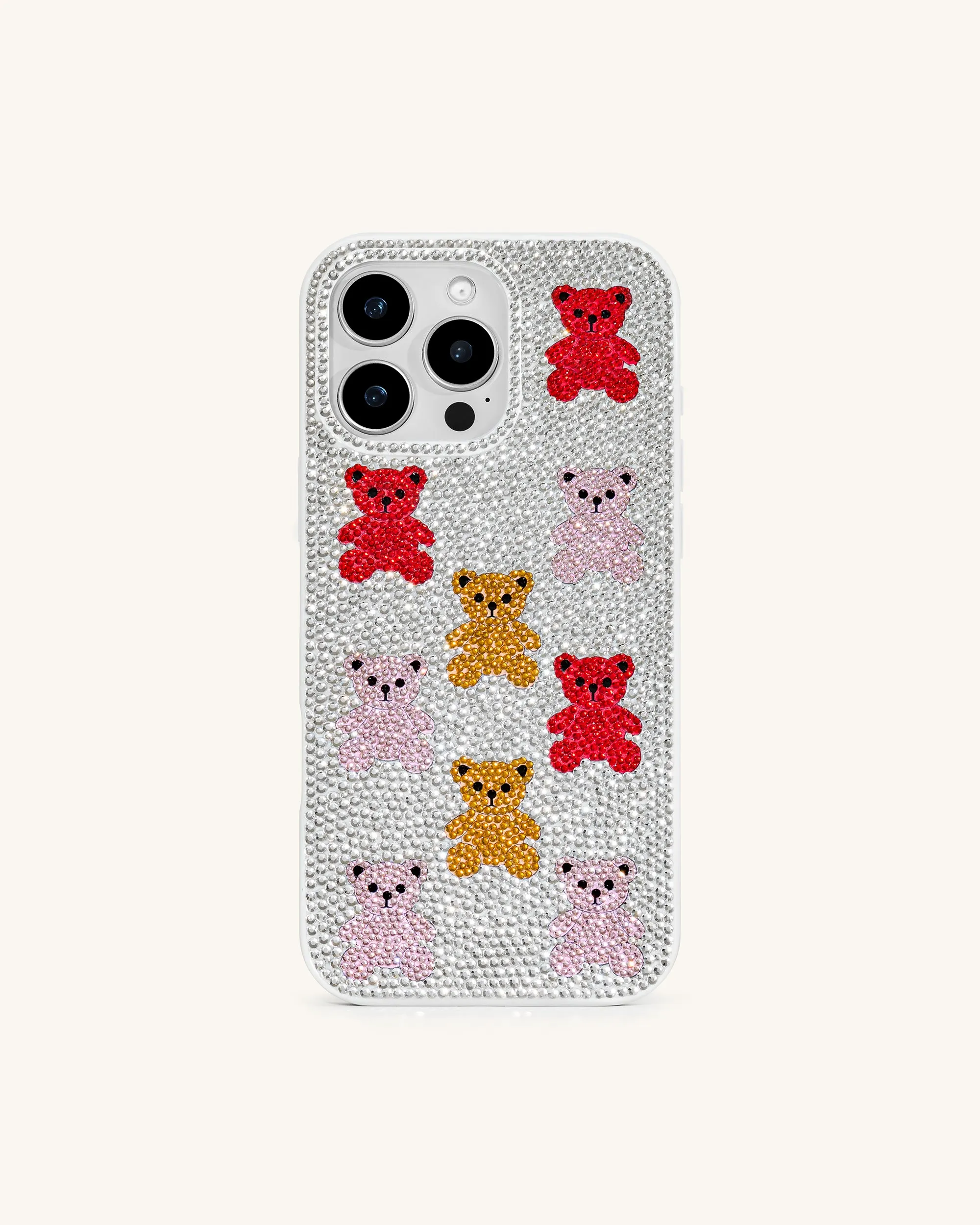 Bear Bling Phone Case - Multicolor White sold by JW PEI