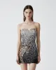 Sequin Leopard Strapless Mini Dress – Black sold by JW PEI