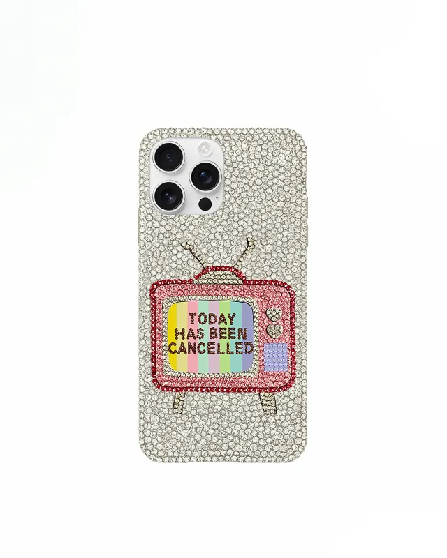 Retro TV Artificial Crystal Phone Case – White sold by JW PEI
