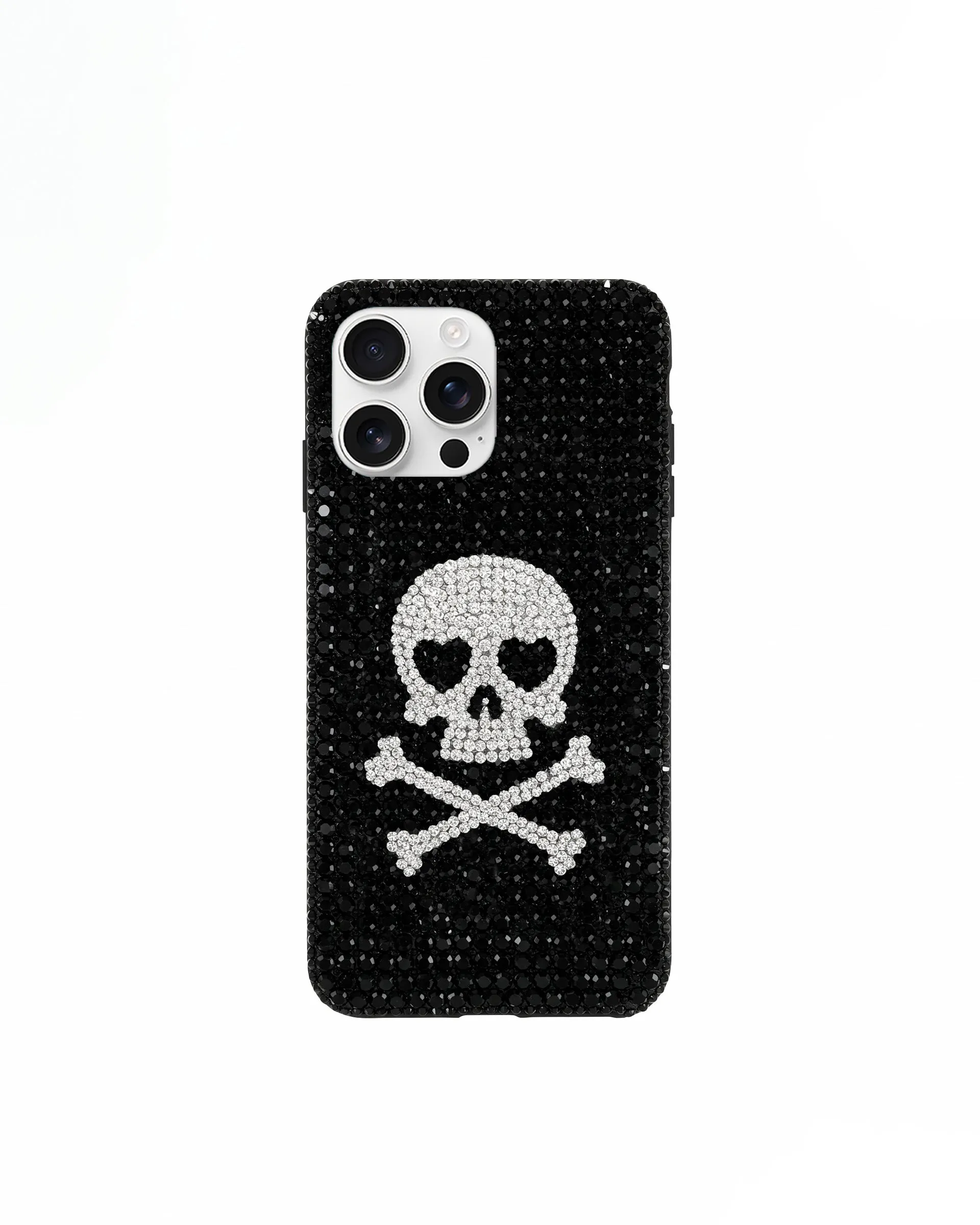 Skull Artificial Crystal Phone Case – Black sold by JW PEI