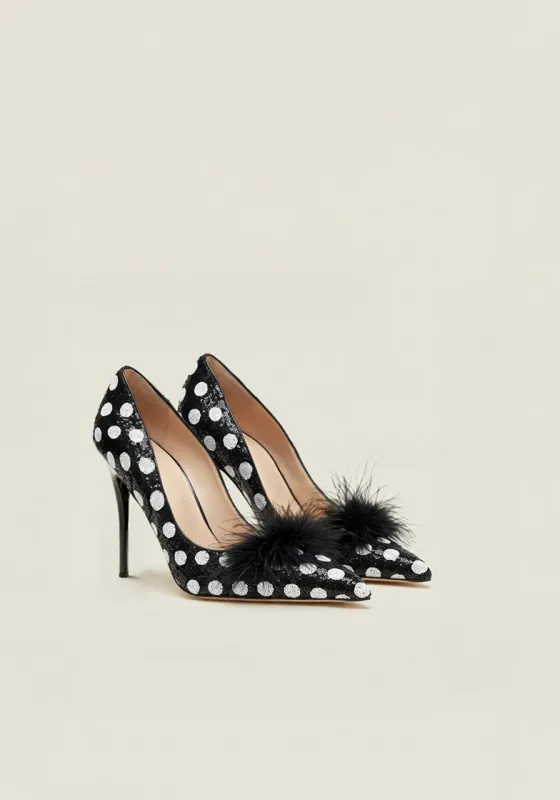 Ava Polka Dot Pumps – Black sold by JW PEI