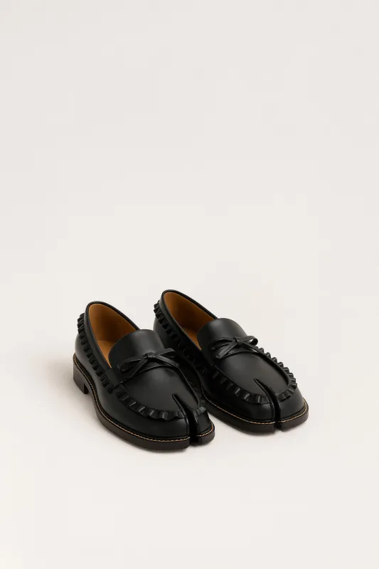 Aria Ruffle Bow Loafers – Black made by JW PEI