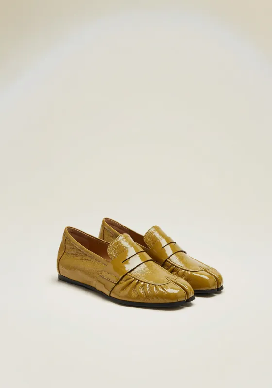 Faye Pleated Loafers – Brown sold by JW PEI