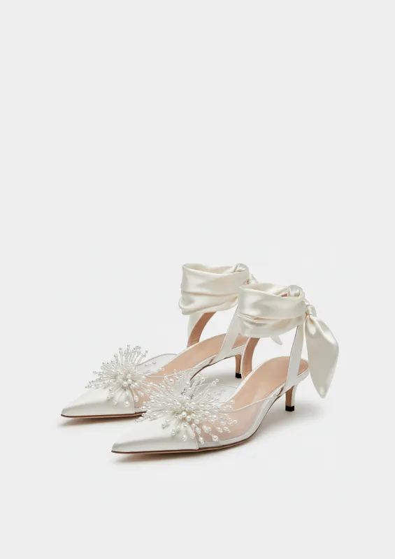 Ariana Embellished Pumps – White sold by JW PEI