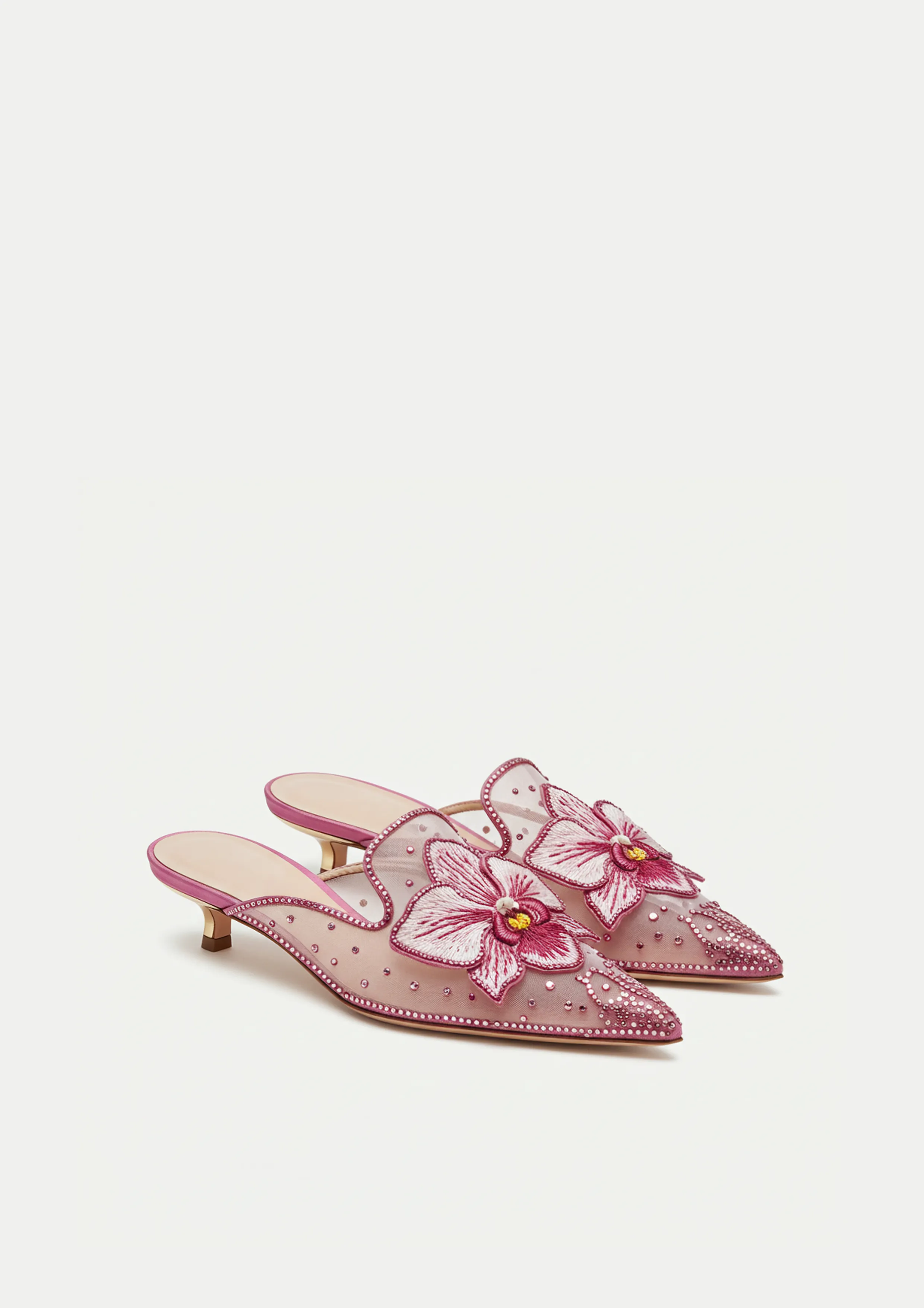 Lila Embroidered Mules – Pink sold by JW PEI