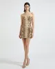 Snakeskin Strapless Mini Dress – Brown sold by JW PEI
