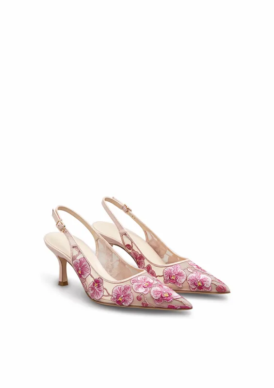 Scarlett Floral Slingback Pumps – Pink sold by JW PEI