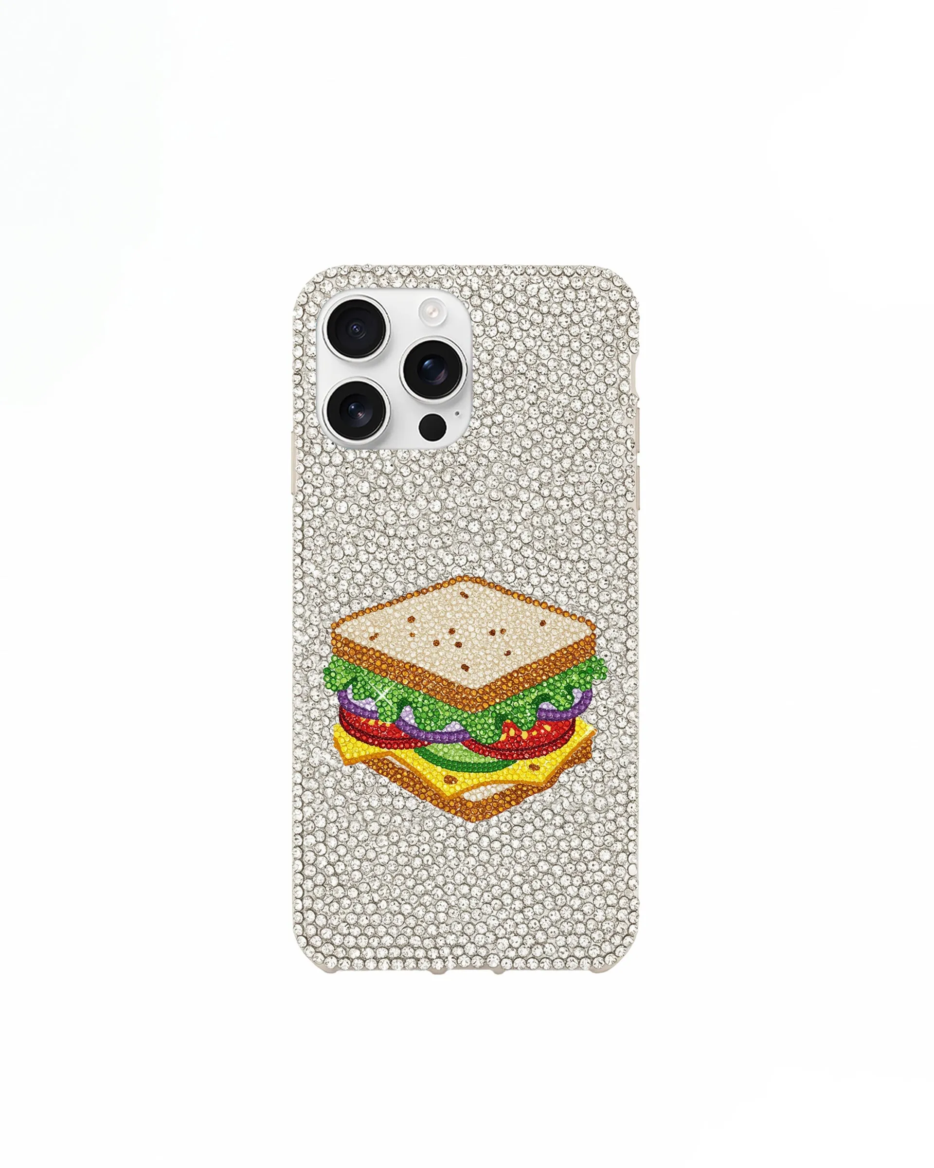 Sandwich Artificial Crystal Phone Case – White sold by JW PEI