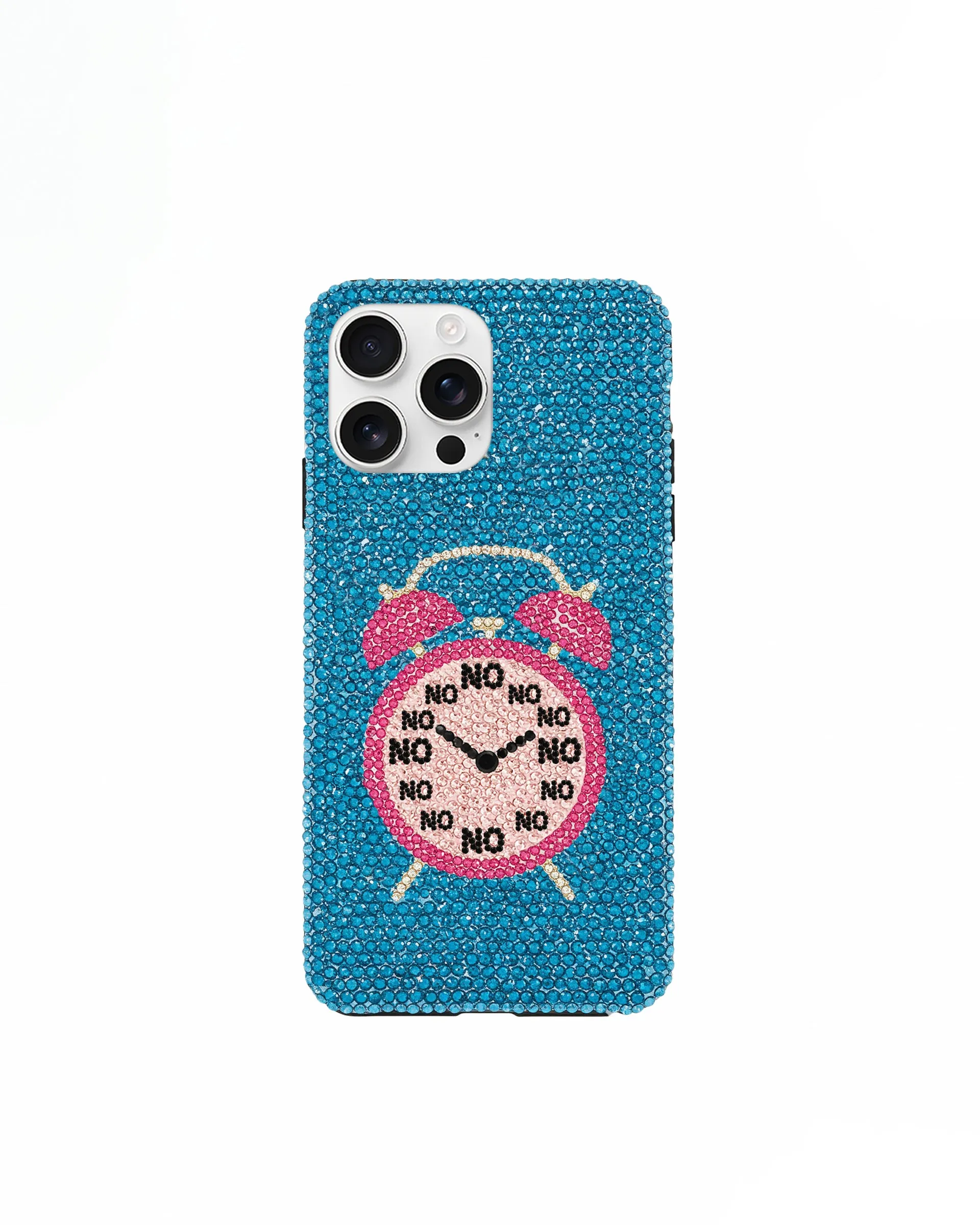 Rhinestone Alarm Clock Phone Case – Blue sold by JW PEI
