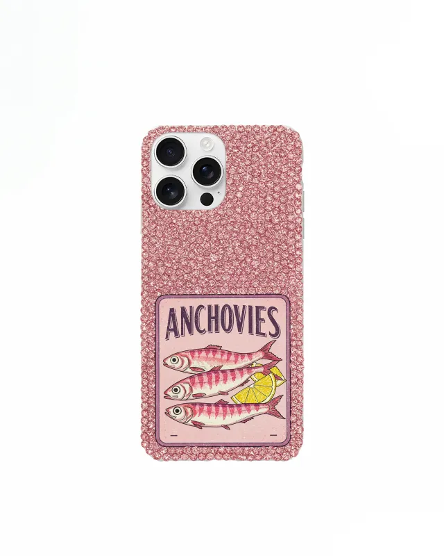 Anchovies Glitter Phone Case – Pink sold by JW PEI